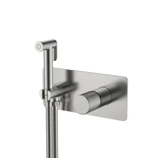 Гигиенический душ со смесителем Boheme Stick Spirale 127-NB.4 никель брашированный